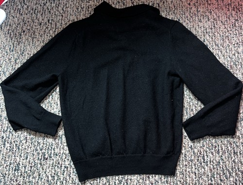 Brooks Brothers Men's 100% Merino Wool Black Collared Sweater Classy Academia L - Picture 16 of 18