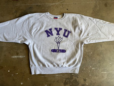 2000s VINTAGE Y2K NEW YORK UNIVERSITY NYU CHAMPION REVERSE WEAVE SWEATSHIRT XL