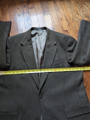 Vintage Austin Reed Herren 43-44R Hergestellt in den USA Braun Schwarz Nailhead Wolle Tweed Blazer - Bild 19 von 22