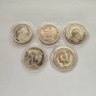5 Vintage Silvertowne 1 oz Silver Rounds .999 Fine, Five Round Coins