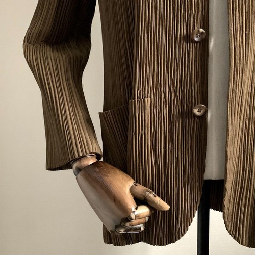 Issey Miyake Pleated Jacket Men'S M Archive Brown - Picture 4 of 19
