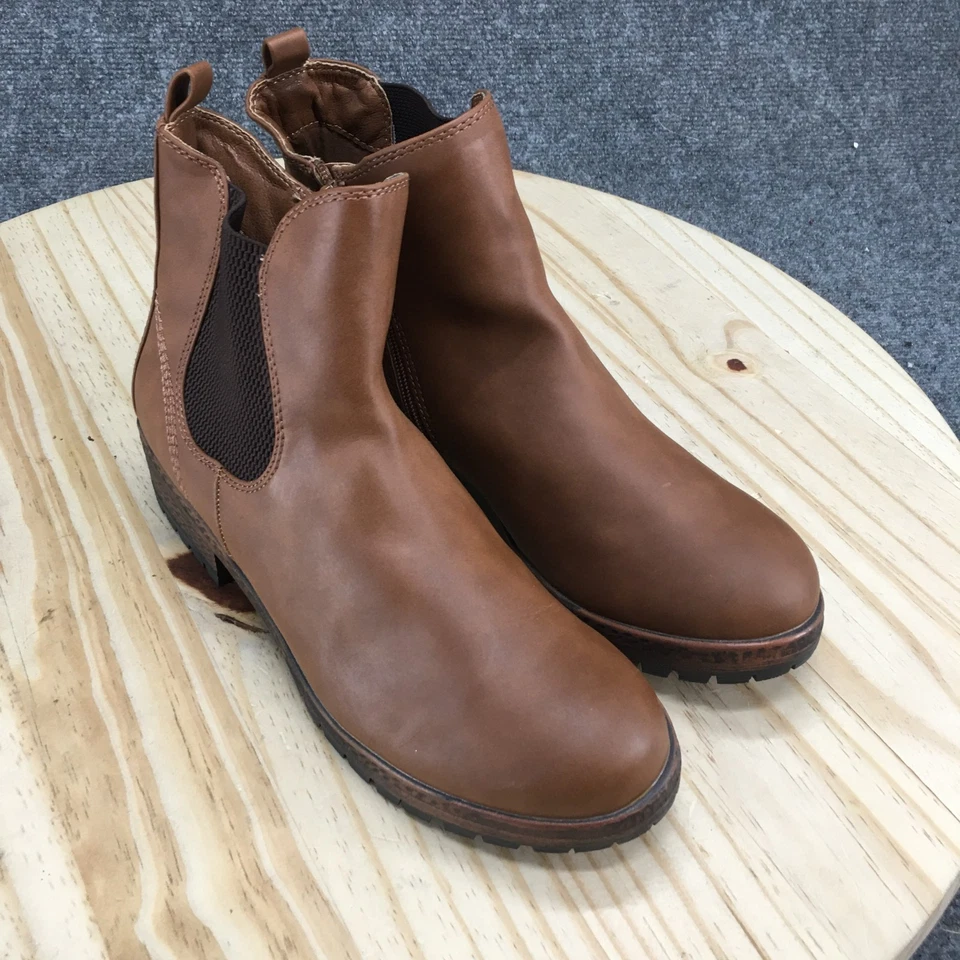 Andiamo Botas Mujer 10M Informales Cremallera Lateral Chelsea Botín Marrón Imitación Cuero Foto 3 de 4