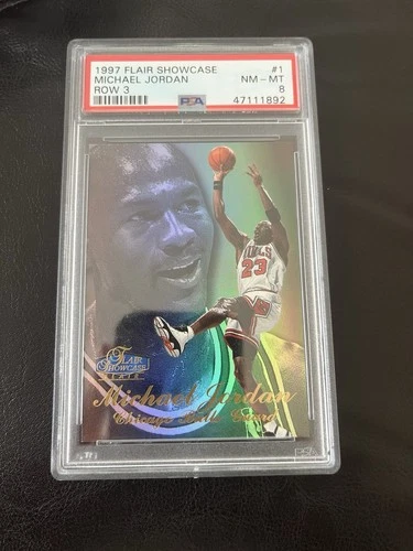 1997-98 Flair Showcase - Michael Jordan #1 Row 3 PSA 8