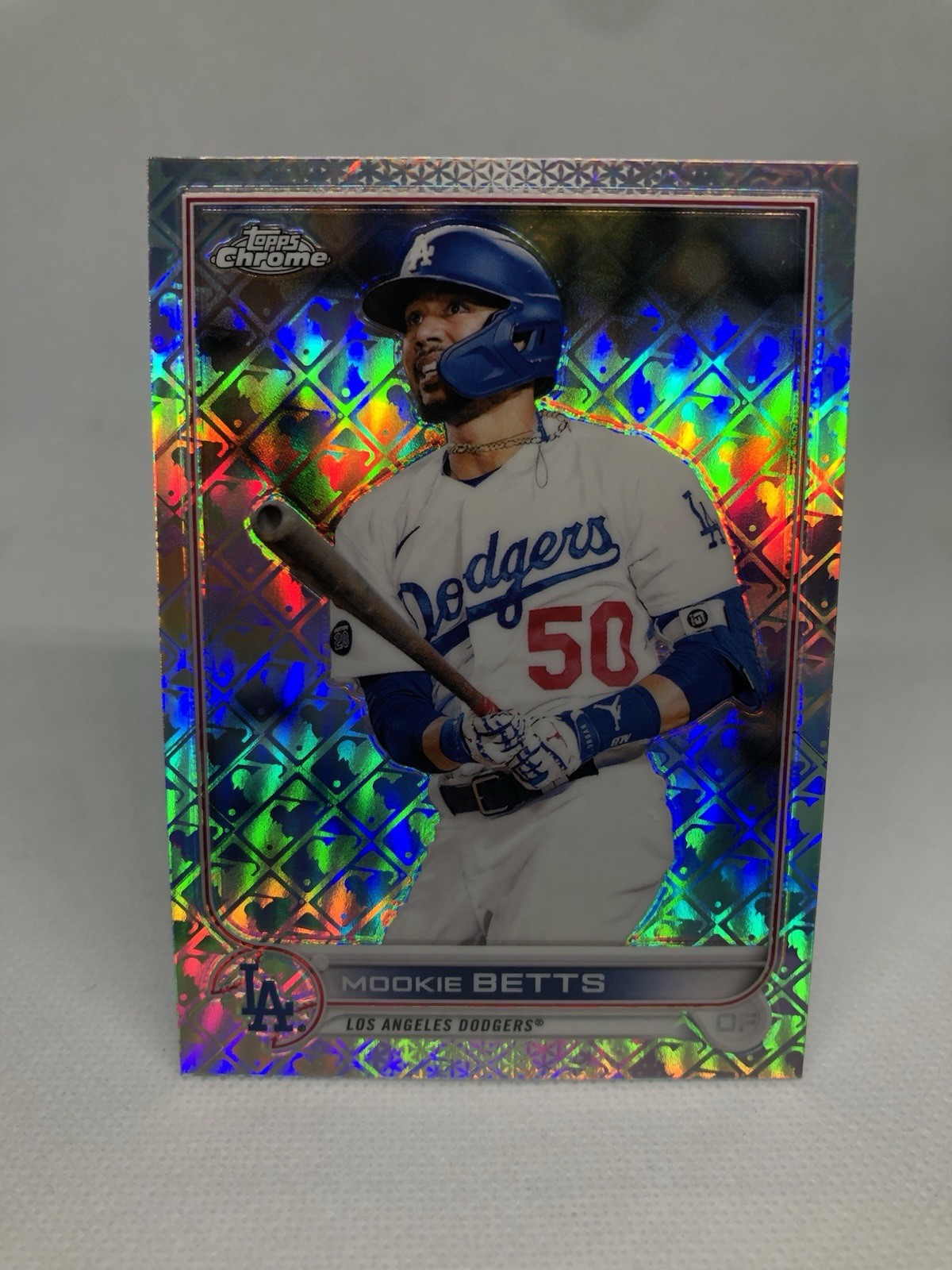 2022 Topps Chrome Logofractor Edition Mookie Betts #50 Dodgers Card