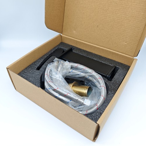 Bathroom Basin Faucet Waterfall Single Handle Vanity Sink Mixer Tap Deck Mounted - Picture 2 of 33