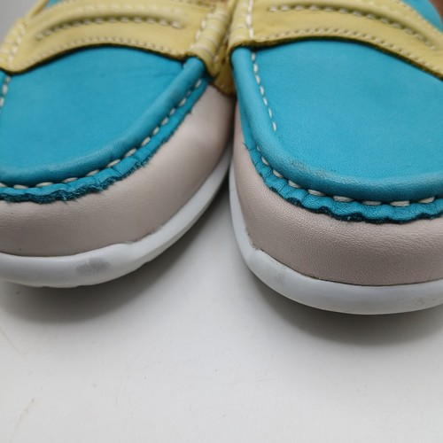 Clarks Artisan Cliffrose Enza Leder Halbschuhe Türkis Gelb Weiß Schuhe 6,5 M - Bild 2 von 8