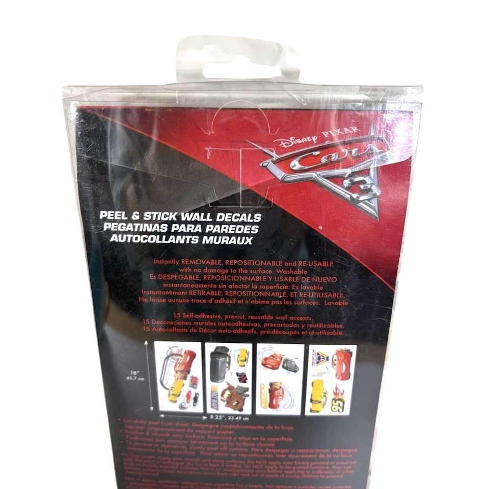 Calcomanías de pared Disney Pixar CARS 3 PELÍCULAS aligeramiento McQueen Mater decoración de sala de carreras Foto 4 de 4