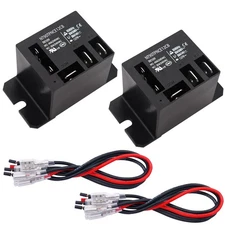 Tnisesm 2PCS Power Relay DC12V Coil, 30A SPDT(1NO 1NC) 120 VAC with Flange