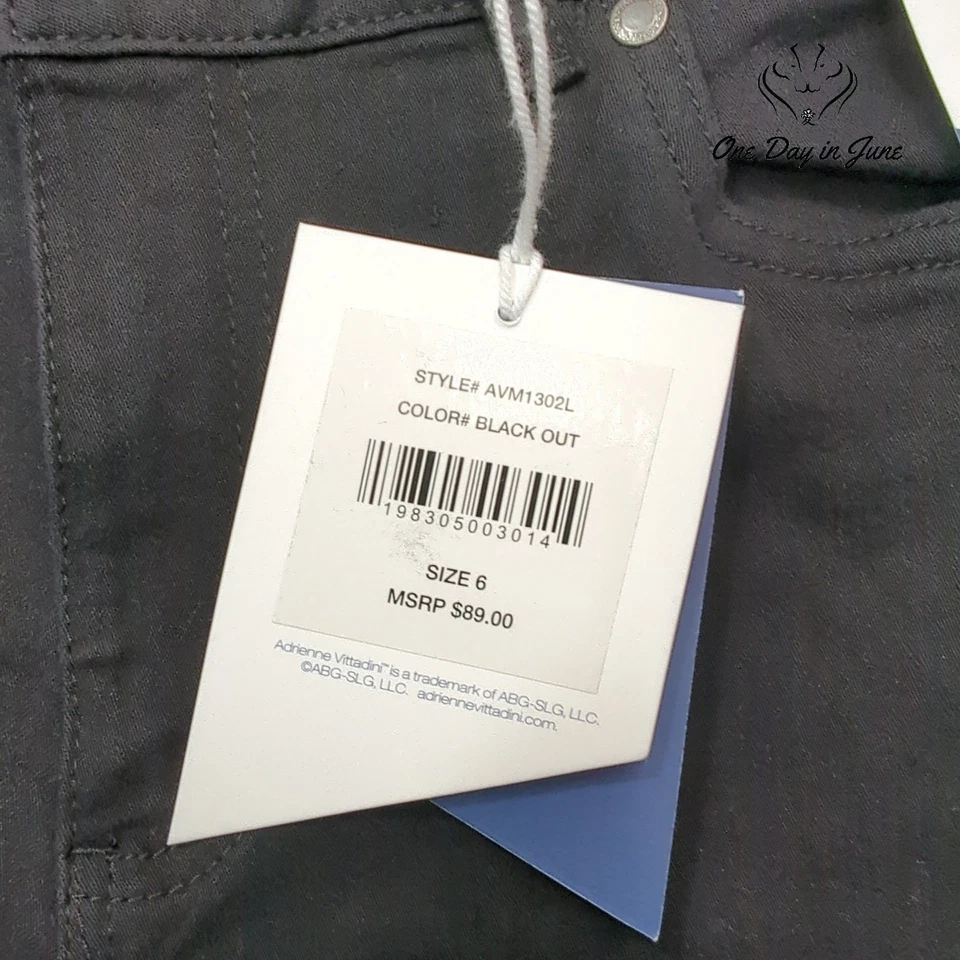 Pantalones de mezclilla ajustados Adrienne Vittadini jade doble botón talla 6 Foto 2 de 4