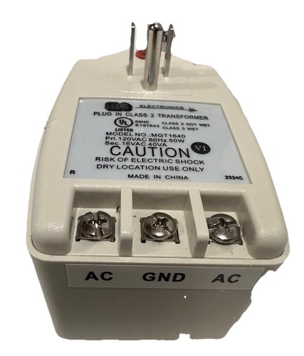 (3) Transformador MG Electronics MGT1640, 16 Voltios AC 40VA Clase 2 - Nuevo En Caja - Imagen 11 de 12