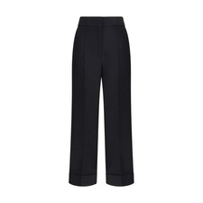 Valentino Black Wool Dress Pants IT44-L Women Jeans & Pants