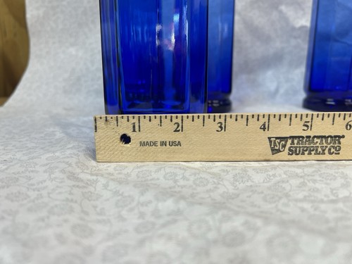 Anchor Hocking Essex Cobalt Blue Faceted Glass Tumbler Set Of 8 - Picture 3 of 7