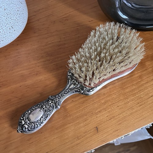 VINTAGE Ornate Antique Gorham Sterling Silver Repousse Hair Brush Antique - Picture 3 of 8
