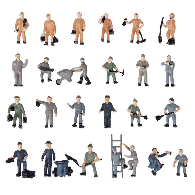 Piezas de 20 x 25 pintados miniaturas de trenes de figuras figuras 1 87 con cubo y X Piezas de 20 x 25 pintados miniaturas de trenes de figuras figuras 1 87 con cubo y X