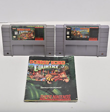 Donkey Kong Country 1 & 3 Dixie Kong's Double Trouble SNES Authentic & Tested