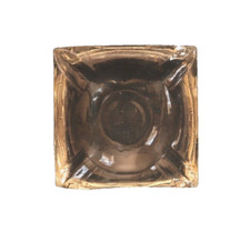 Vintage Cigar Ashtray Clear Glass Square Mid Century Decorative Ashtray 4 Slot