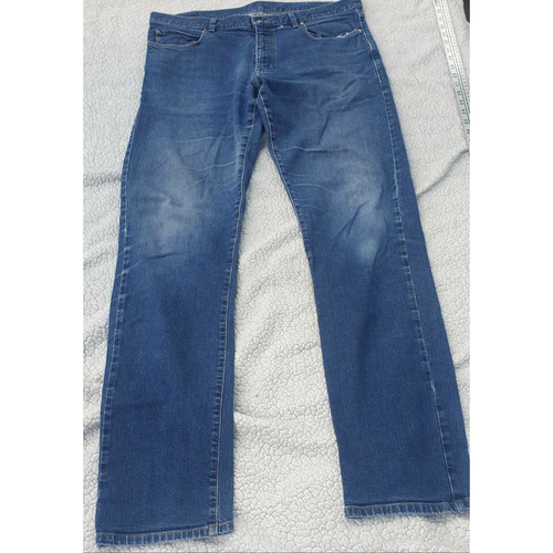 Zzegna Mens Straight Classic Jeans Blue Stretch Medium Wash Zipper Denim 38x32 - Picture 5 of 12
