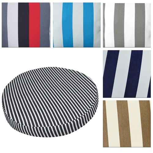 Round Box Shape Cover*Stripes Cotton Canvas Chair Seat Cushion Case Custom*AK3 - Picture 2 of 21