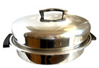 TURKEY ROASTER Pan Stainless Steel UNMARKED "SALADMASTER LIFETIME" 18" x 13"