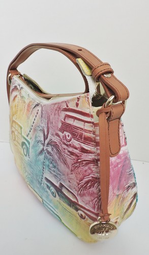 Brahmin Shayna Copa Cabana Celebrate Surf Wagon pelle goffrata corpo incrociato nuovo con etichette - Foto 9 di 12