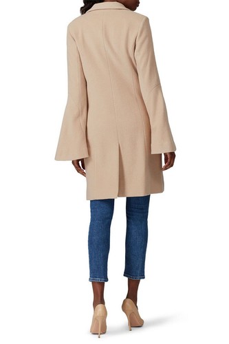 Derek Lam Camel Bell Sleeve Wool Long Coat Jacket Sz 44 Italian /US 8 Designer - Picture 7 of 15
