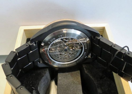 Original Grain Charred Whiskey Black Skeleton Dial Automatic Watch OG-RUG - Picture 8 of 10
