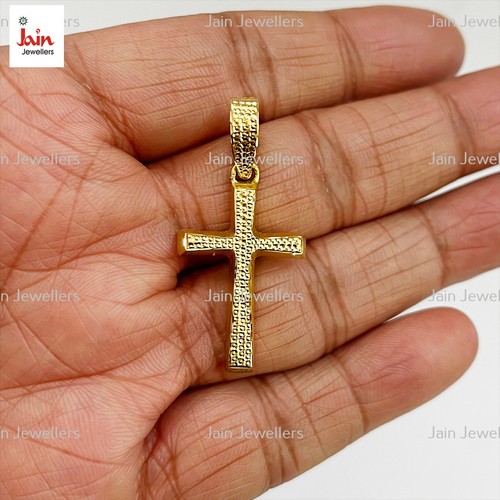 Echt Gold 22 Karat Massiv Gelbgold Kreuz Halskette Anhänger ohne Kette 5-7 Grams