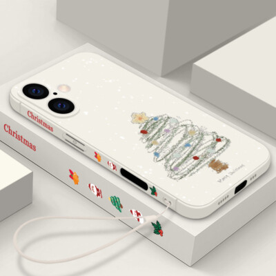 Weihnachten Slim Hülle für iPhone 16 Pro Max 15 14 13 12 11 Silikon Schutz Case