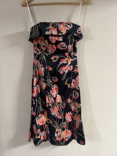 Vestido de cóctel sin tirantes floral Karen Millen talla 6 - Imagen 3 de 9