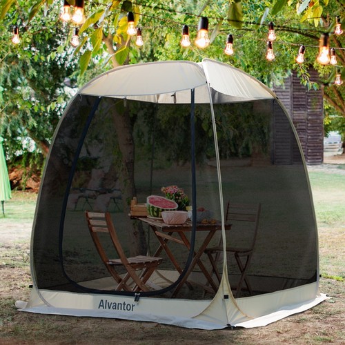 6'x6' Pop up Pop up Canopy Gazebo Netting Screen House Party Tent +PE Tarp Floor