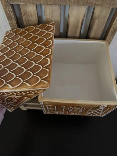 Barattolo Biscotti Transpac 8,25” Marrone Natale Pan di Zenzero Casa Vacanza Nuovo - Foto 4 di 7