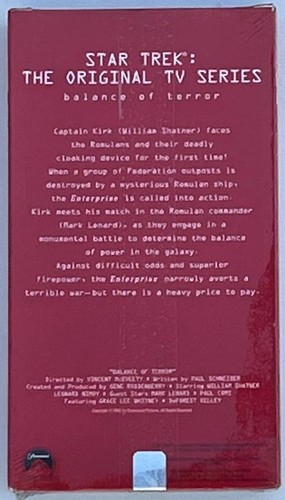 Factory Sealed Star Trek 1966 Episode Balance of Terror VHS Tape Copyright 1997 - Picture 2 of 2