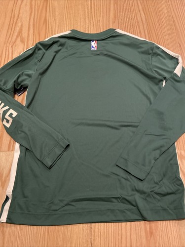 Nike NBA Milwaukee Bucks Player Issue LS Shooter Top Sz L BNWT CN5119 green men - Picture 3 of 7