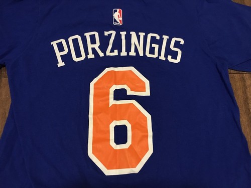 ADIDAS New York Knicks Porzingis 6 Camiseta Azul Pequeña NBA Baloncesto - Imagen 7 de 8