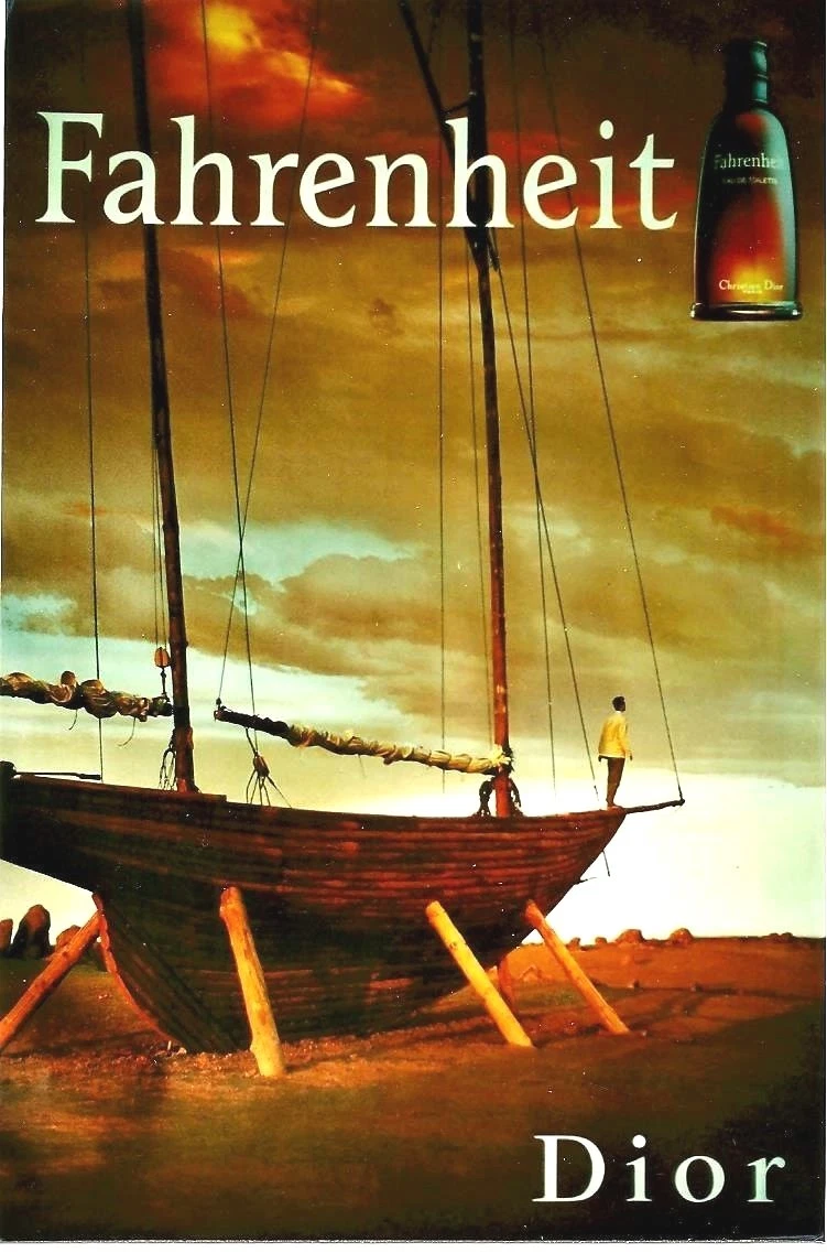 Affiche vintage originale DIOR FAHRENHEIT PARFUM SAILOR c.2000 