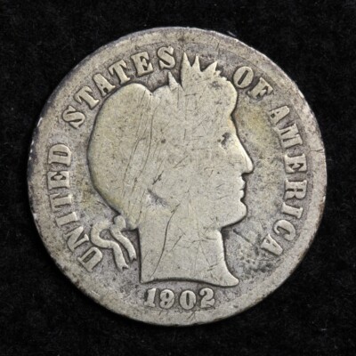 1902-O Silver Barber Dime GOOD FREE SHIPPING 