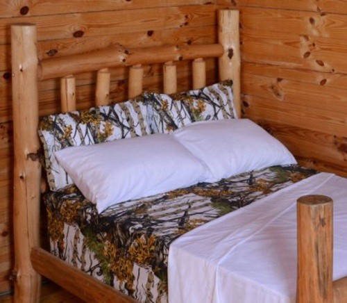 WEISSE TARN LAKEN QUEEN SIZE WOODS CAMO SET BETT CAMOUFLAGE FLACH TAILLIERT - Bild 2 von 4
