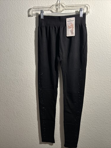 Women’s Leggings Black With Rhinestones Hua Zhang NWT One Size