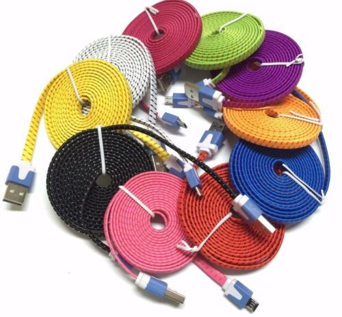 3/6/10 FT braided flat Micro USB Charging cable for Android Devices Samsung, LG - Picture 2 of 12