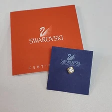 Swarovski Crystal Gallery Single Stud Tie Tac Lapel Pin With Certificate