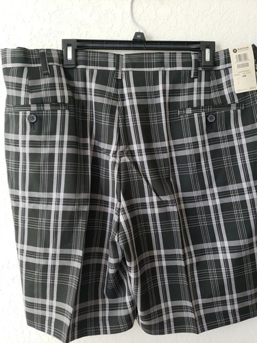Men's Size 40 - Haggar Cool 18 Performance Golf Shorts - Black/Gray Plaid - Picture 4 of 7
