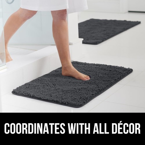 2-Piece Chenille Bath Mat Set 30"x20" Quick-Dry Washable Microfiber Bathroom - Picture 78 of 213