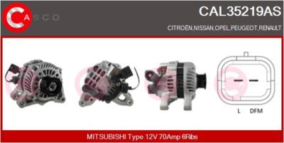 CASCO Lichtmaschine Generator 70A 12V für Opel Movano Pritsche/Fahrgestell 2.5