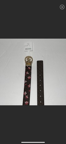 MICHAEL KORS Women’s MK Logo Twist Reversible Floral Print & Brown Logo Sz Large - Picture 5 of 11