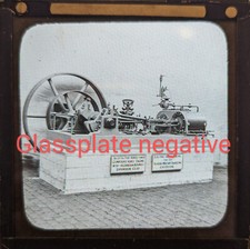 Robey original glass plate works negative . Electrical generating steam engine