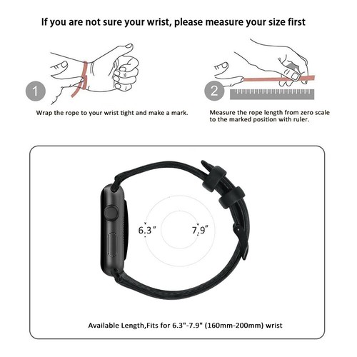 Genuine Leather Watch Band Strap Replacement For Apple Watch Series 7 6 5 4 3 2 - Picture 6 of 17