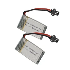 2Pack 7.4V 500mAh 25C 602540 Lipo Battery For F182 F183 JJRC H8D H8C RC Drone