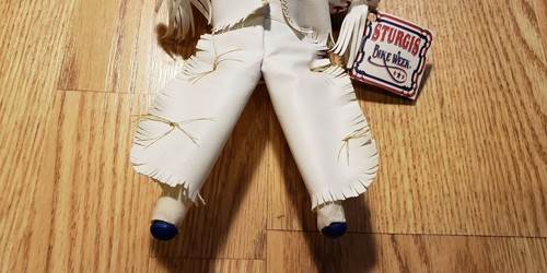 Sturgis Doll Motorcycle Rally Red White Blue Adorable Stars - Picture 2 of 11