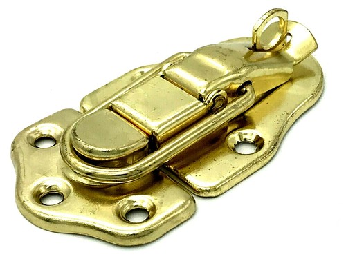 1 x KIPPFANG 80 mm großes Messing Flugkoffer Riegel Kofferraum abschließbare Verriegelung (459) - Bild 2 von 8