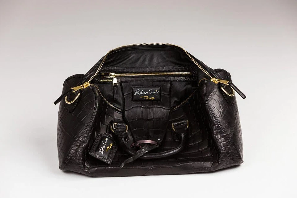 BOLSO DE LONA DE COCODRILO EXÓTICO PARA HOMBRE HECHO EN EE. UU. IMPORTADO ACCESORIOS DE RECREO EN ITAL Foto 2 de 4